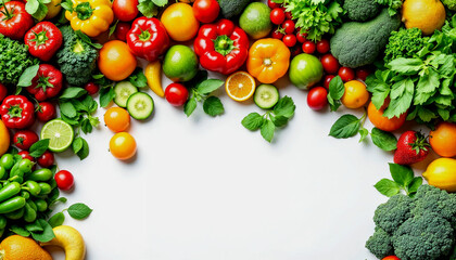 Colorful Assortment of Fresh Fruits and Vegetables