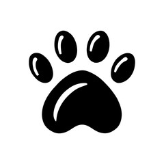 Chihuahua paw print icon silhouette vector illustration design on white background.