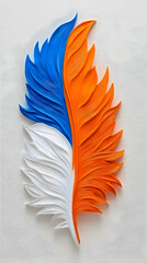 Abstract 3D Orange Blue White Feather Illustration