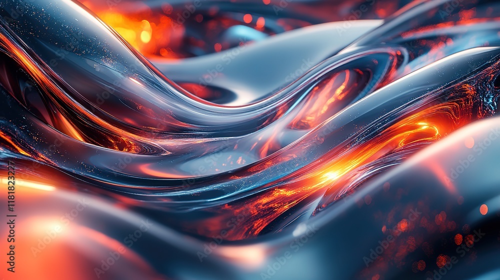 Poster cool waves and streams of light, creating a dynamic and futuristic visual experience that captivates