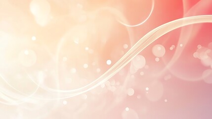 Abstract Peach and Cream Swirls with Bokeh Lights