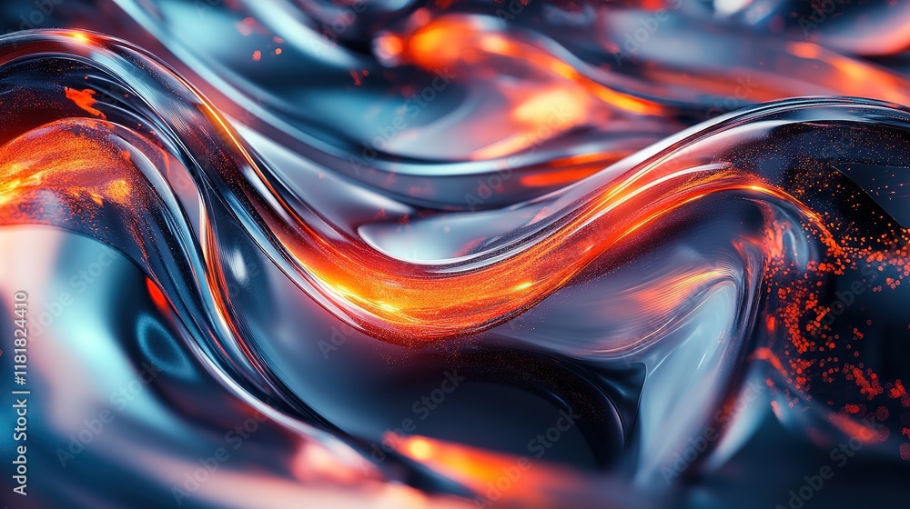 Poster cool waves and streams of light, creating a dynamic and futuristic visual experience that captivates
