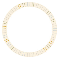 Round frame of pastel stripes. Drawing for trendy design with basic shapes.