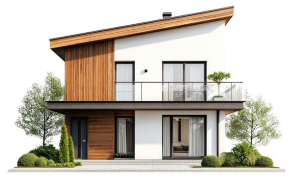 PNG Real contemporary suburb house architecture balcony residential.