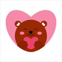 Cute teddy bear with heart valentine's day card