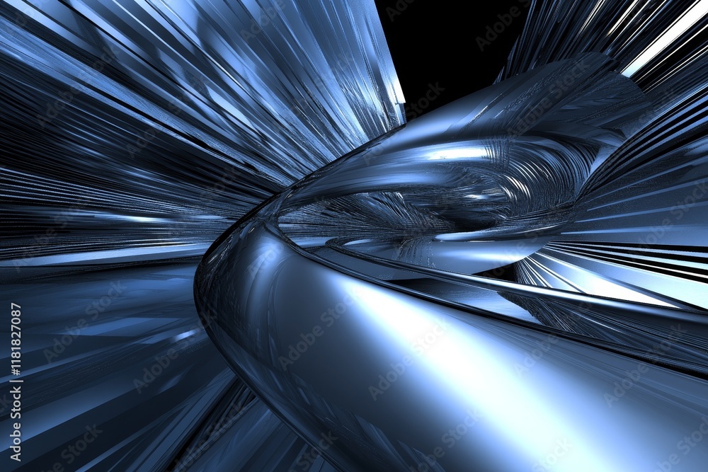 Poster stunning abstract background displaying dynamic metallic flowing forms with powerful light effects a
