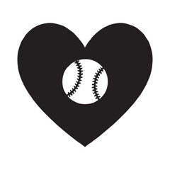  Valentine's Day, American ball vector silhouette illustration