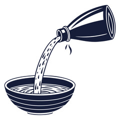 silhouette water pouring into bowl icon