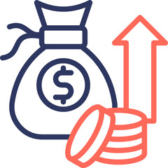 Finance line color icon