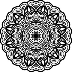 Circular pattern in form of mandala for coloring book, greeting card, phone case print. Anti-stress therapy pattern, coloring for adults. Hand drawn background, abstract round ornament.