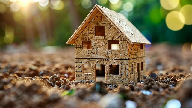 Small-scale model of a house using SIP panels