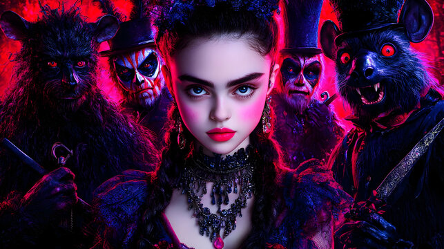 3d a twelve year old ballerina in the nutcracker ballet, with the nutcracker beside her, and the mouse king on the other side of her, movie poster