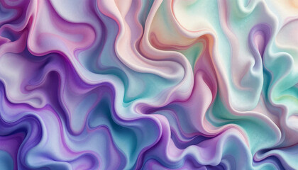 Fototapeta premium Colorful abstract waves of pastel hues create a visually captivating texture with dynamic flow and movement in a digital artwork