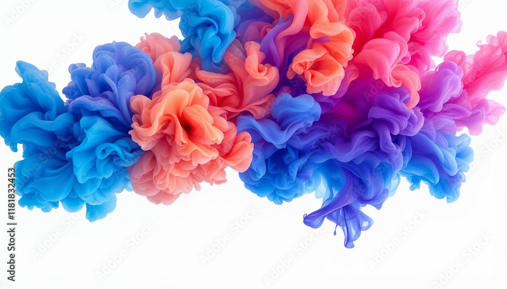 Aufkleber colorful ink swirls create a mesmerizing display of vibrant shades in a dynamic composition