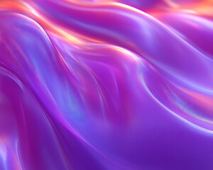 Obraz premium Abstract iridescent purple and pink flowing waves.