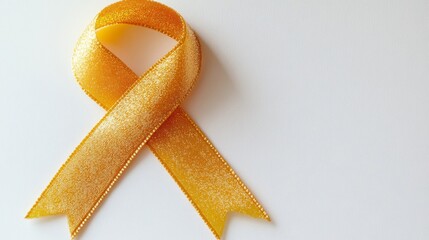 A Gold Ribbon Tied In A Simple Awareness Bow