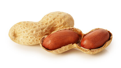 Peanuts isolated on white background