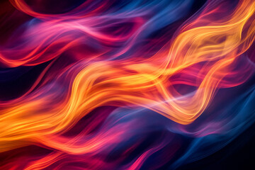 Obraz premium Fiery Streaks of Bold Red, Orange, and Yellow Intersecting in Dynamic Wavy Lines