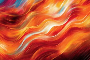Obraz premium Fiery Streaks of Bold Red, Orange, and Yellow Intersecting in Dynamic Wavy Lines