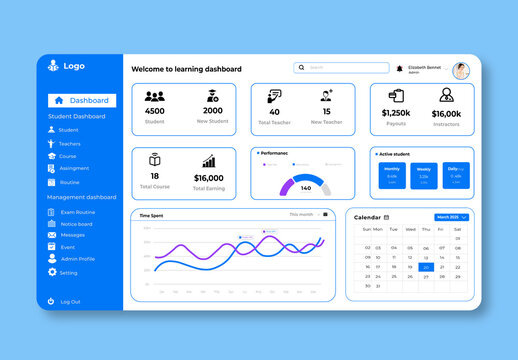 Learning Management System Dashboard