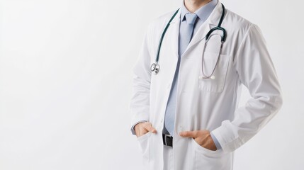 Professional Doctor in Lab Coat with Stethoscope