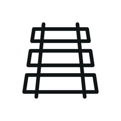 Railway line icon, railroad vector symbol with editable stroke