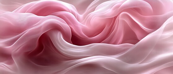 Obraz premium Pink silk fabric flowing waves.