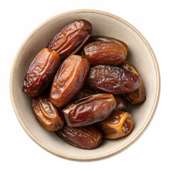 dates in a bowl on a transparent background
