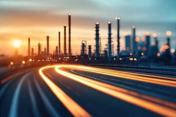 Powering infrastructure finance at sunset industrial landscape view