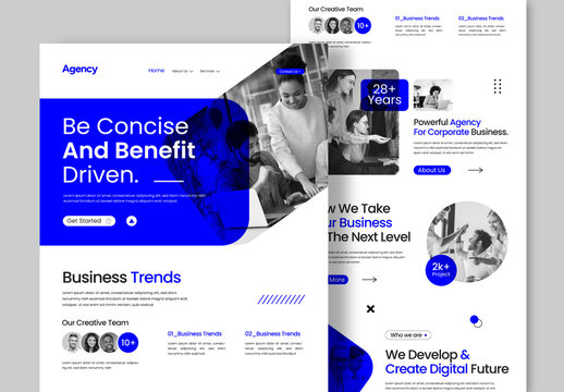 Business Landing Page Design Template Layout
