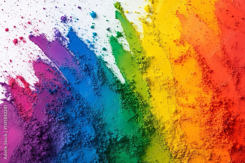 Aufkleber vibrant colorful powder explosion on white background capturing the essence of creativity and artist