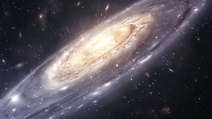 A colorful galaxy glowing with vibrant stars and luminous nebulas in space.