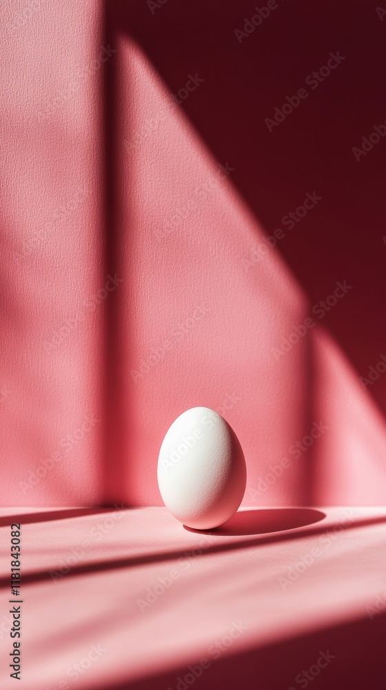 Poster elegant white egg resting on a soft pastel background with minimalist design and subtle lighting cre