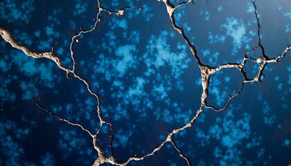 Cracked Blue Surface Texture Abstract Art Pattern Background