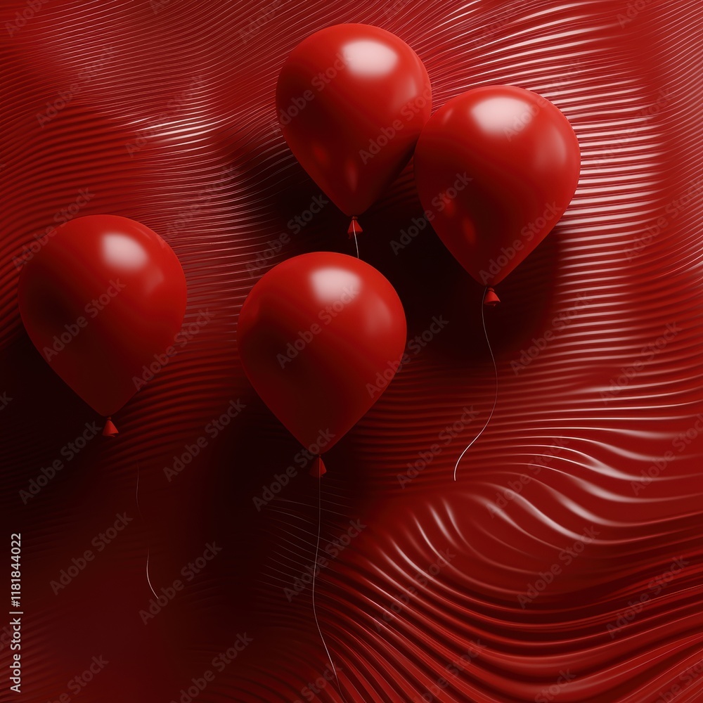 Poster dynamic red render high fidelity abstract digital art in a conceptual studio environment