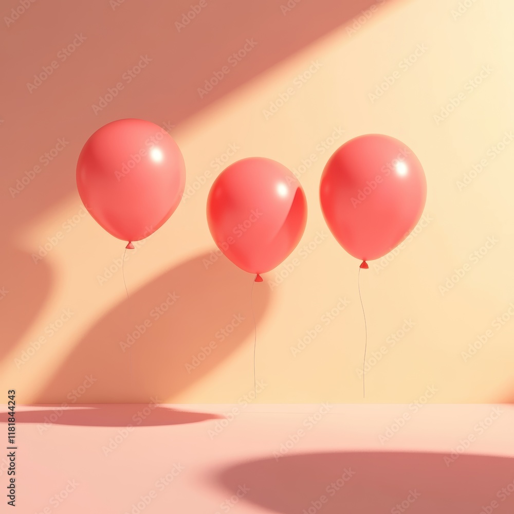 Aufkleber high fidelity abstract space with faint red ball a soft gradient digital art viewpoint