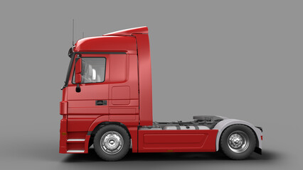 Truck 3d render side view green background color