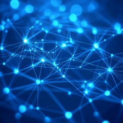 Obraz premium Digital data and network connection of human brain on blue background