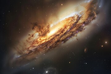 Fototapeta premium A cosmic view of the galaxy surrounded by stars and colorful celestial clouds.