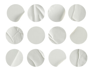 Big bundle of round glued sticker element