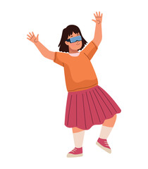 woman with vr glasses connecting to metaverse