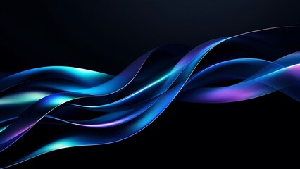 Abstract glass shape on black background, 3d render
