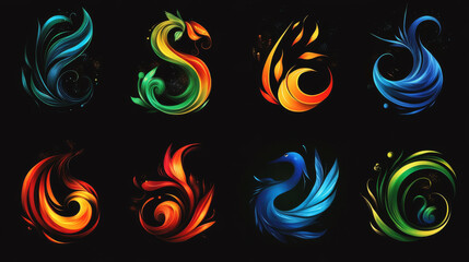 Set of abstract icons and symbols - also as emblem or signs template. Jpeg version also available in gallery