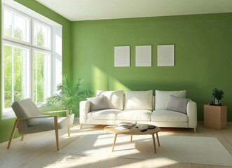 Fototapeta premium Modern contemporary living room home interior design. 