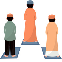 Illustration of Men Praying Together