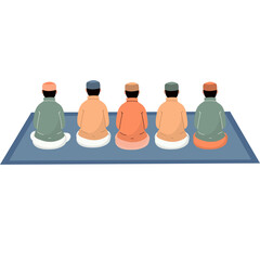 Illustration of Men Praying Together