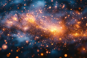 Fototapeta premium Cosmic dust and bright lights swirl in the dark expanse of the universe creating a stunning celestial display