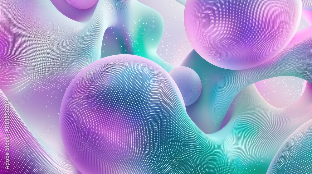 Poster dynamic geometric abstract art digital space visual content creative environment close-up view moder