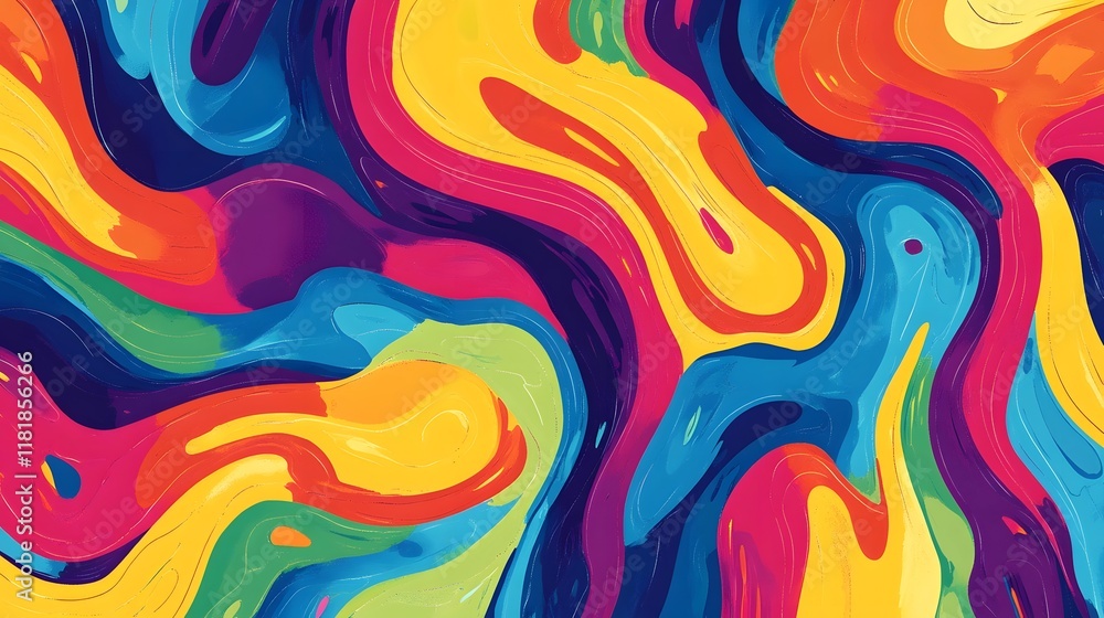 Aufkleber captivating abstract art piece featuring chromatic acid inspired patterns with vivid intensity blend