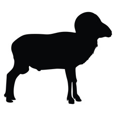 Ram silhouette. Simple vector illustration.